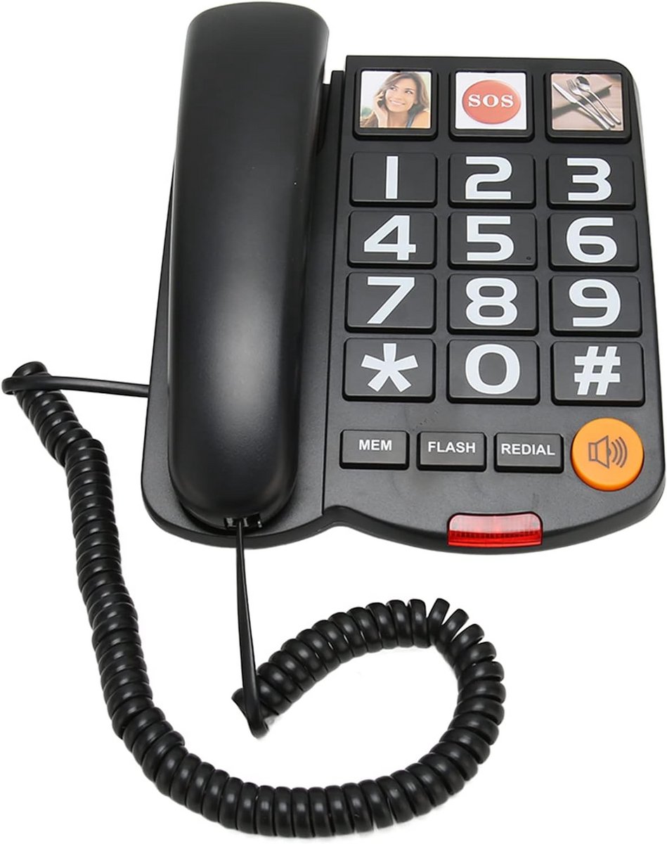 Vaste Telefoon met Fotoknoppen voor Senioren - Extra Luid en Handsfree