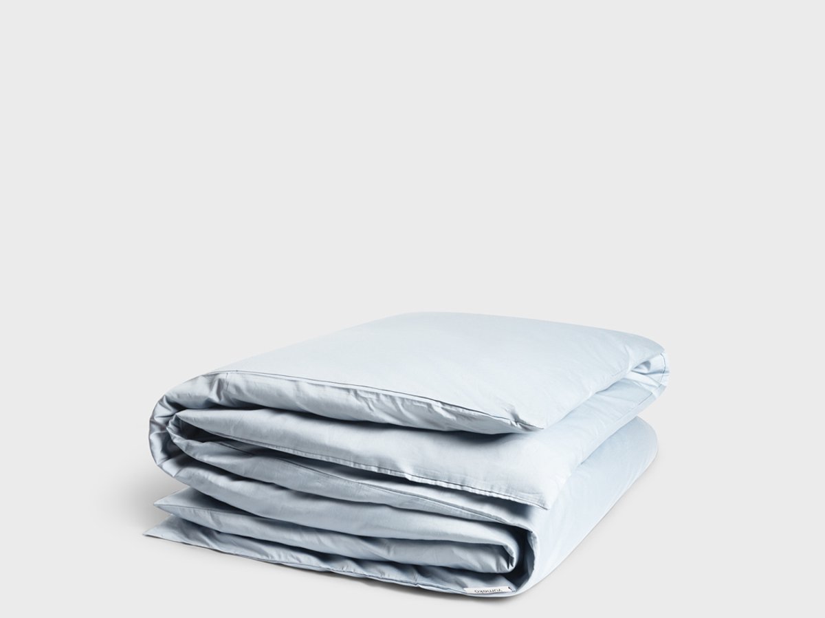 Yumeko dekbedovertrek katoen satijn sky blauw 260x240 (zonder slopen) - Bio, eco & fairtrade