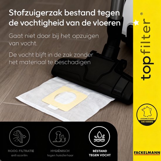 TopFilter 64913 Set van 4 stofzuigerzakken Moulinex, stofzuigerzak, stofzuigeraccessoire, stofzuigerzakje, Niet-geweven polypropyleen, Plastic, 30 x 26 cm