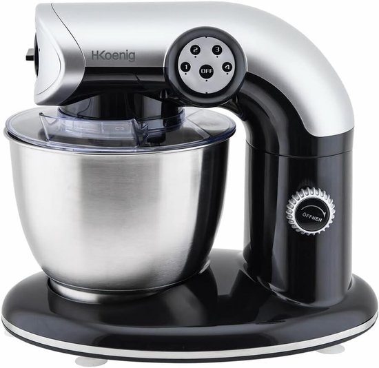 Krachtige Keukenmachine 5.5L met 1000W Motor - RVS Mixer voor Kneed-, Klop- en Mengwerk van Merkloos — afbeelding 3