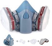 Rekx® Halfgelaatsmasker - 2 verwisselbare luchtfilters - Gasmasker - Stofmasker - Herbruikbaar - Blauw