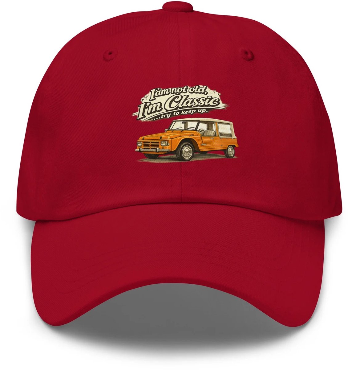 De2pktjes - Classic Collectie Dad Pet – Citroën Méhari Retro Illustratie