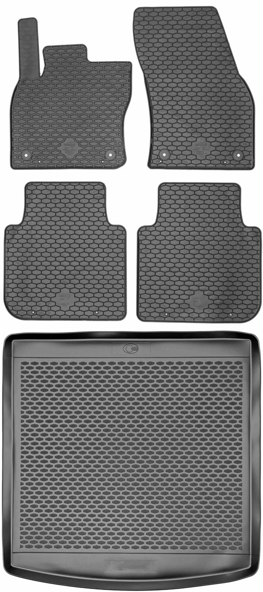 Max-Dywanik DOMA - Skoda Kodiaq SUV Vloermatten - 5-Zits - Zwart - Anti-slip
