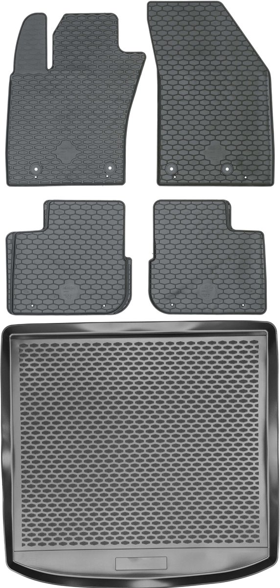 Max-Dywanik - Bagageruimte Mat Set en Automatten - Fiat Tipo Kombi - Zwart - Beschermrand