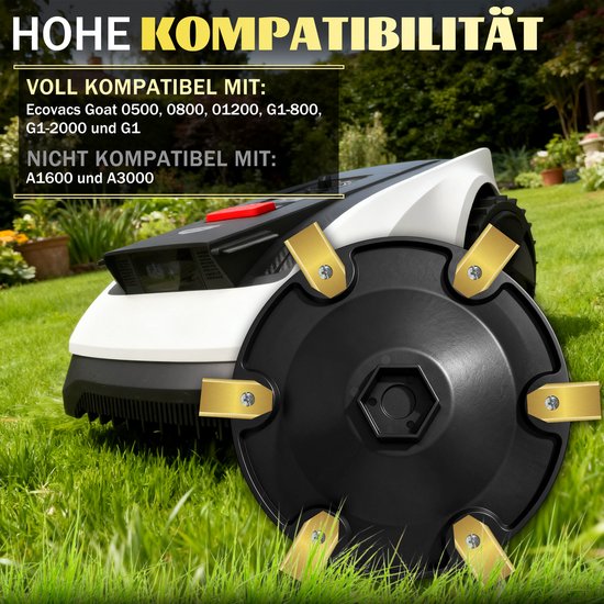 13 stuks Accessoires voor robotmaaier - geschikt voor ECOVACS Goat O500, O800, O1200, G1-800, G1-2000, G1 - Premium snijplaat gemaakt van glasvezelversterkt kunststof - onkruid - grasmaaier draaiplateau - robotmaaier messen - messenschijf van Merkloos	 — afbeelding 3