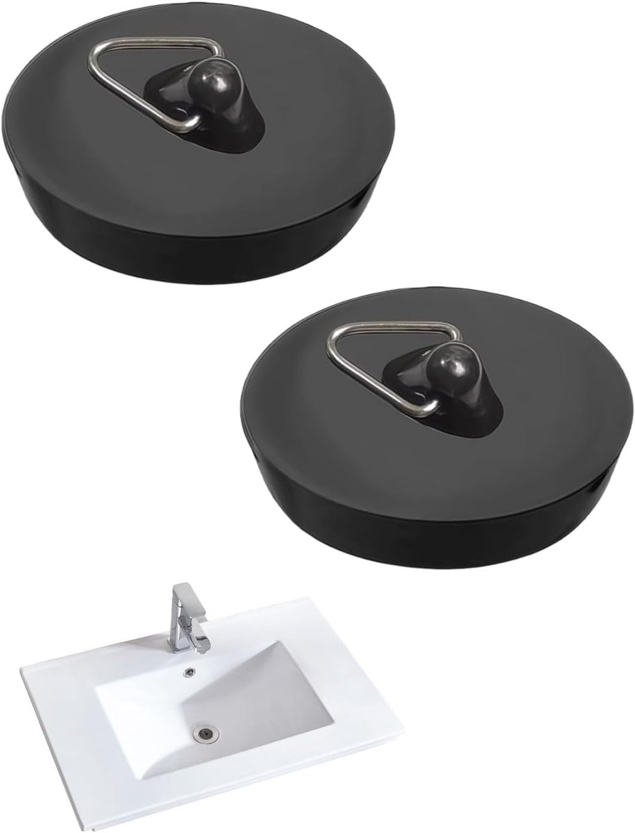 2 Stuks Universele Afvoerstop Sets - Rubber Stop voor Gootsteen, Wastafel en Badkuip