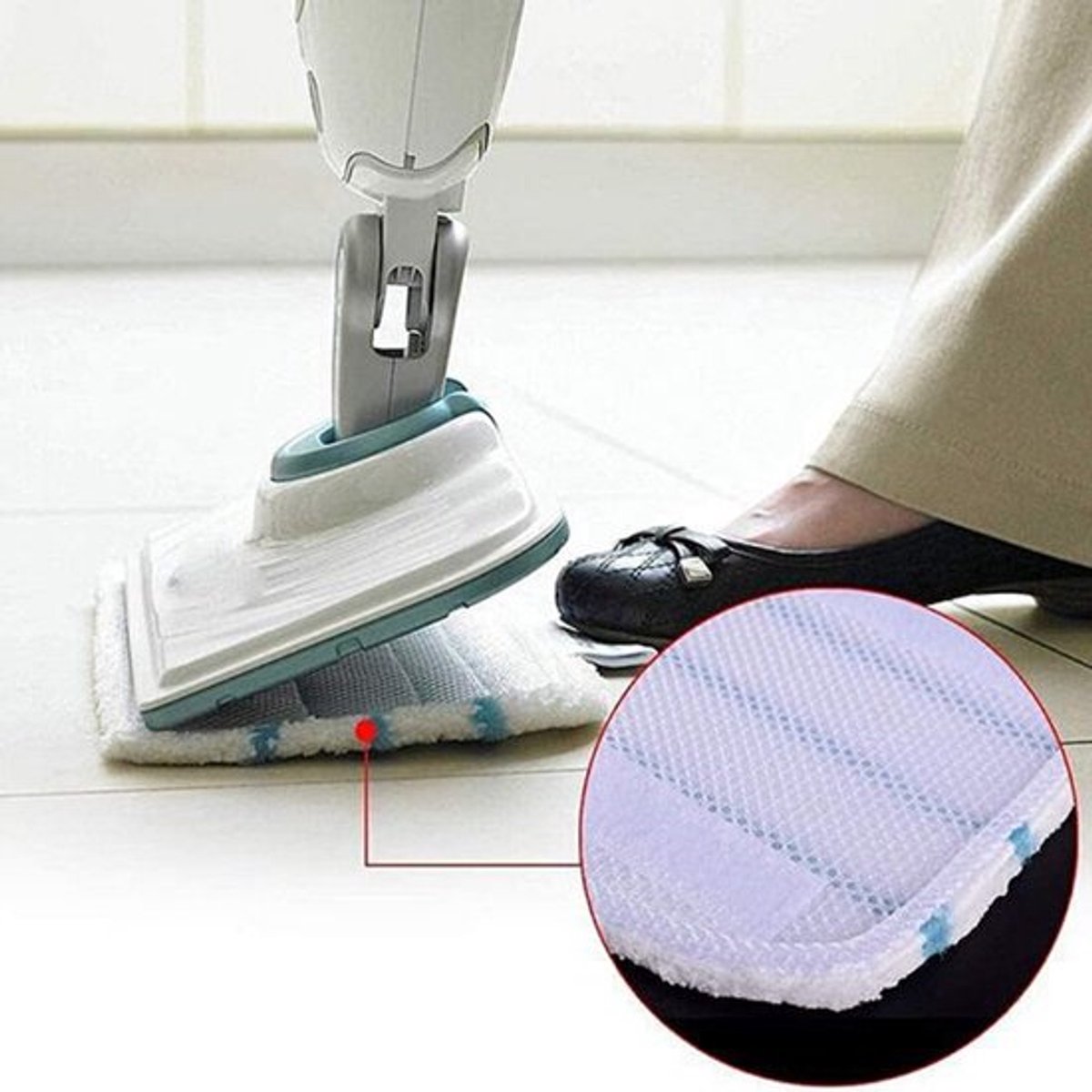 5x Stoomreiniger microvezel stoomdoek/doek geschikt voor Black+Decker - Dweil Pad wasbaar vloer reiniger mop stoom - Vervangt FSMP20-XJ – foto 6