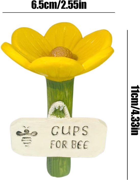 Bijendrinkstation 2 Bloemvormige Drinkbakjes voor Bijen Kleurrijk Hexapod Drinkbakje voor in de Tuin Gazon en Terras van Merkloos	 — afbeelding 5