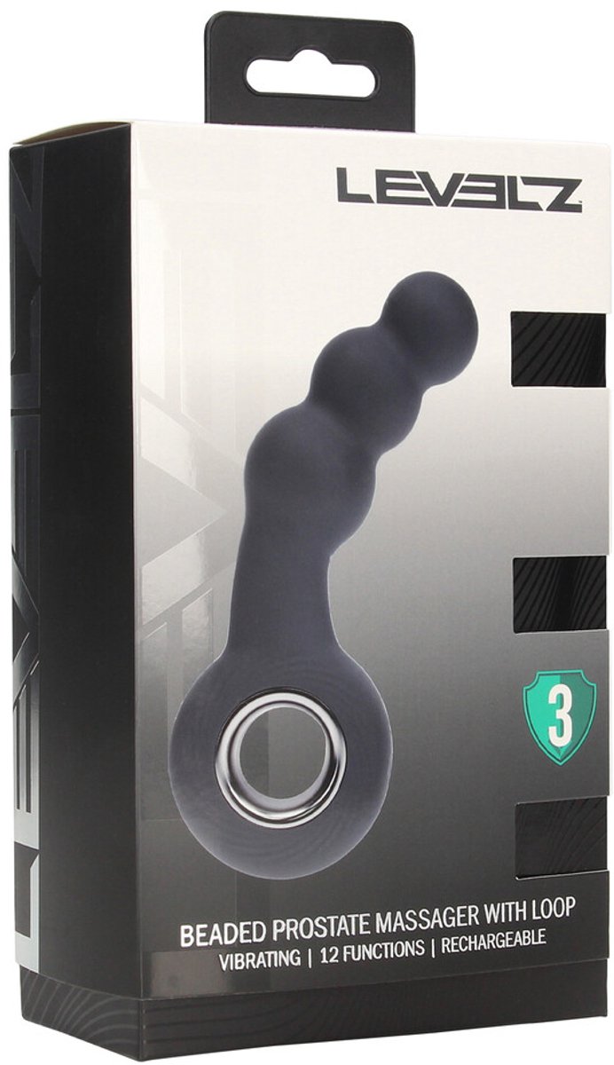 Vibrerende Parelsilicone Prostaatmassager met Lussysteem - Zwart