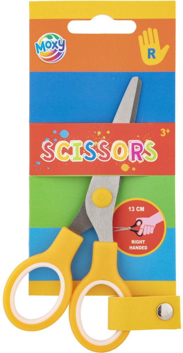 Kleur Moxy Geel Rechtshandige schaar 13 cm