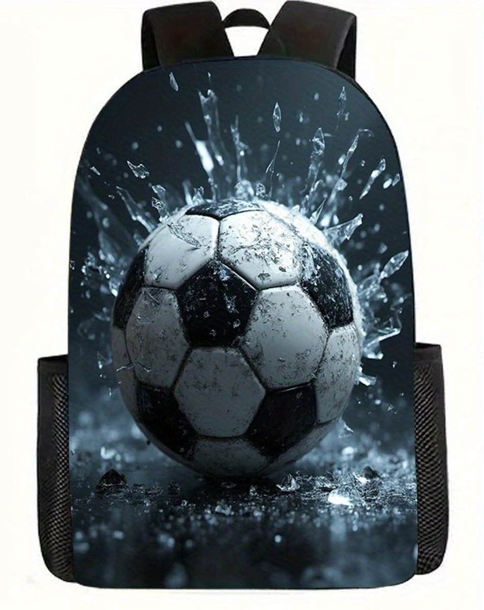 Voetbal Rugzak | Voetbalpatroon Rugtas | Voetbal Water Rugzak | Rugzak Meisje | Rugzak Jongens | Mooie rugzakken met Voetbal | 20 liter | Kinder Rugzak