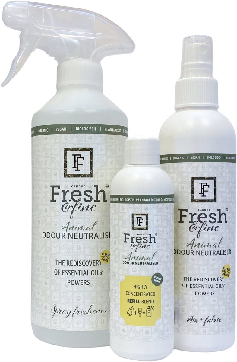 Fresh&Fine Totaalpakket - Animal odour ontgeuren + luchtverfrissen & geconcentreerde navulling