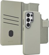 Accezz Hoesje - Geschikt voor Samsung Galaxy S26 Ultra - Leather Bookcase 2-in-1 met Magnetische Ring - Light Grey