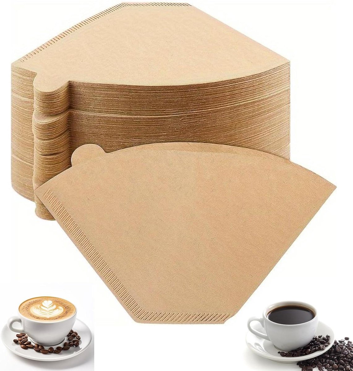 Koffiefilterpapier 200 stuks - U-vormig - Conusvormig - Accessoires voor handfilter.