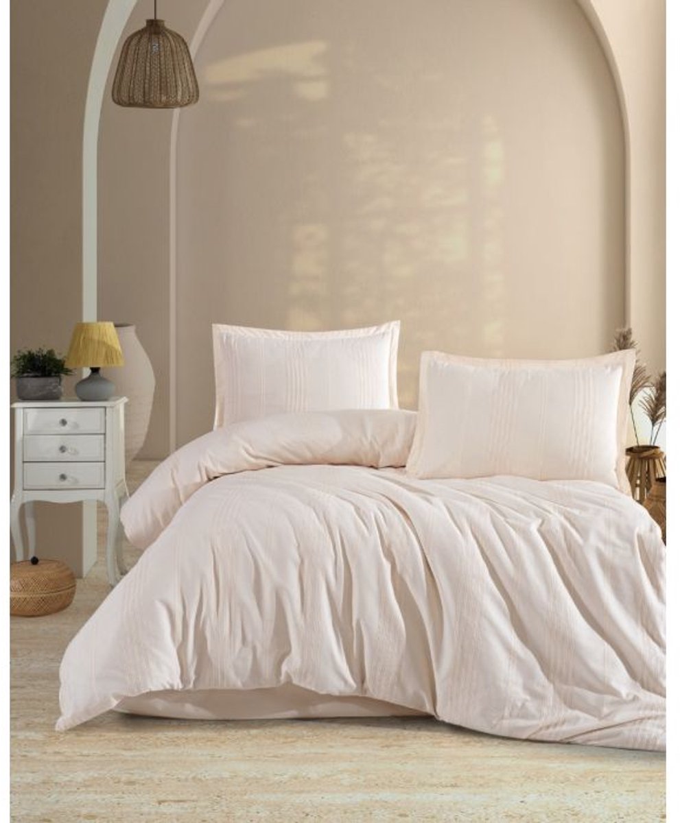 Lavella Tayla Dekbedovertrekset - 4-delig - Katoen - Crème - 200x220 cm
