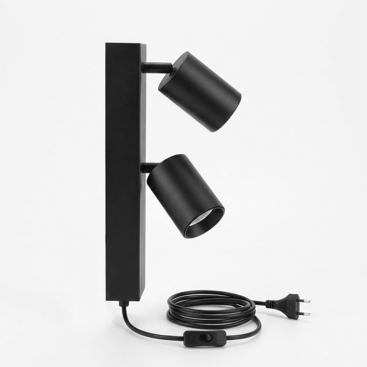 NBAP® Wandlamp Binnen met Snoer - Wandlamp met Stekker voor Binnen - Slaapkamer Bedlampje - Zwart
