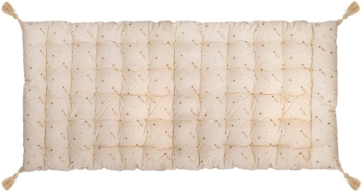 Kinder Vloermatras Katoen 60x120 cm Beige en Goud met Sterren