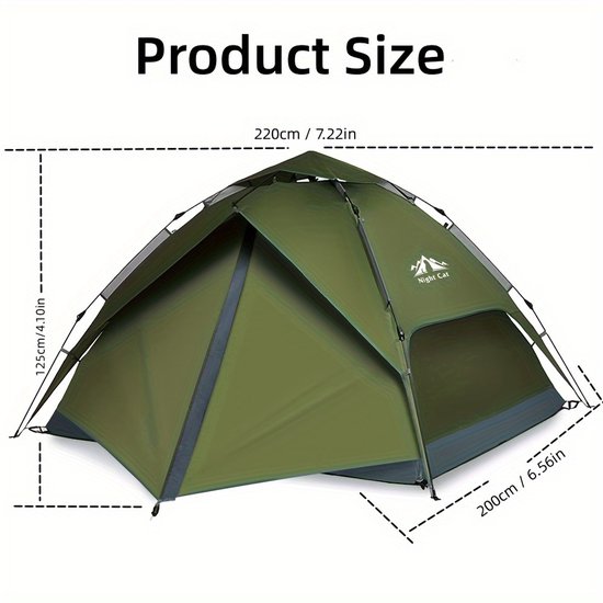 Pop-up tent voor 2 3 4 personen: Automatische kamptent voor familiefeesten van Merkloos — afbeelding 3