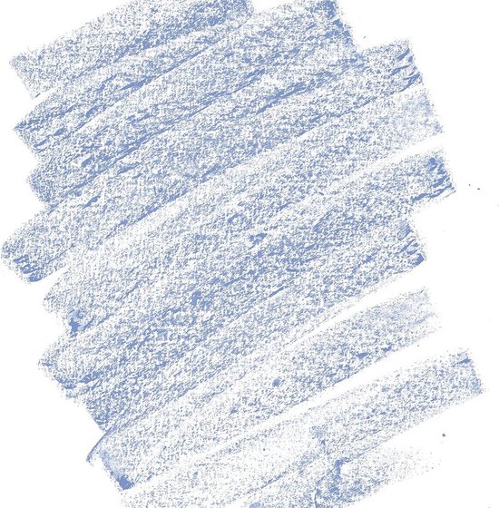 Staal van donker ultramarijn pastelkrijt met een korrelige, gevederde textuur op een witte achtergrond.