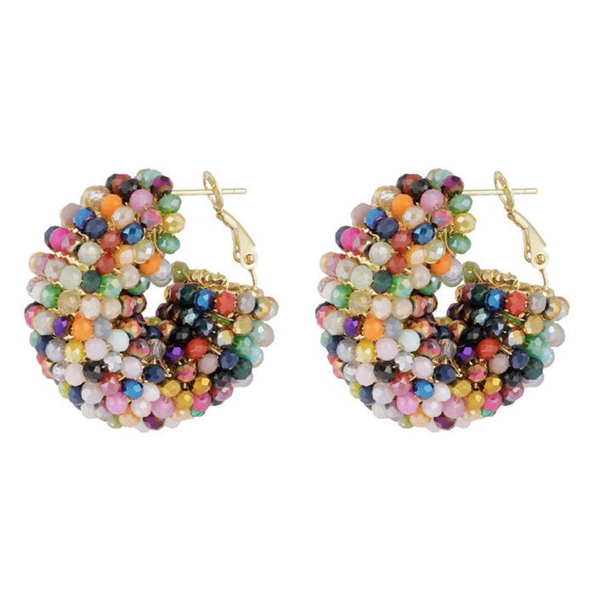 Yehwang Oorbellen Happy Beads goud multi