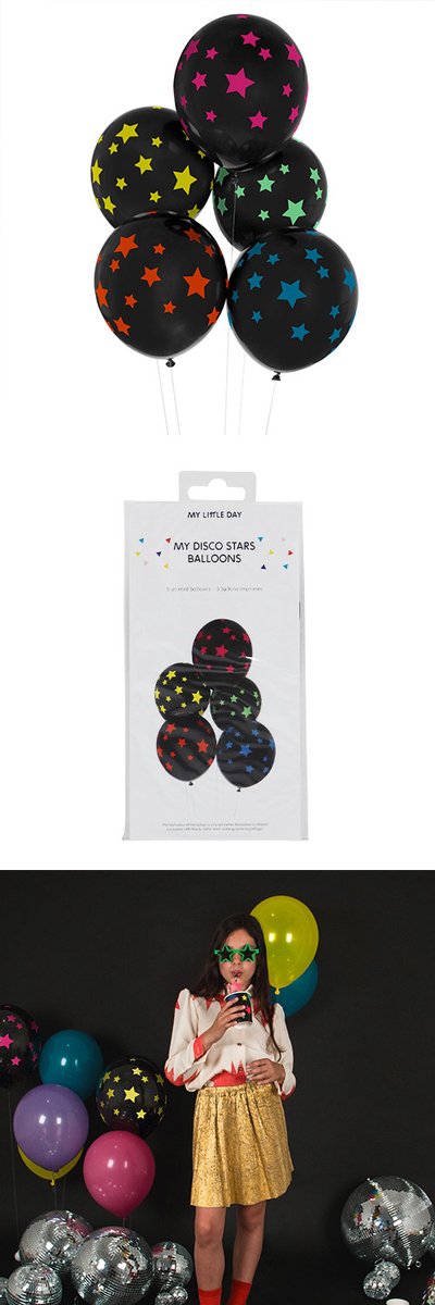 Disco sterren ballon 5 stuks