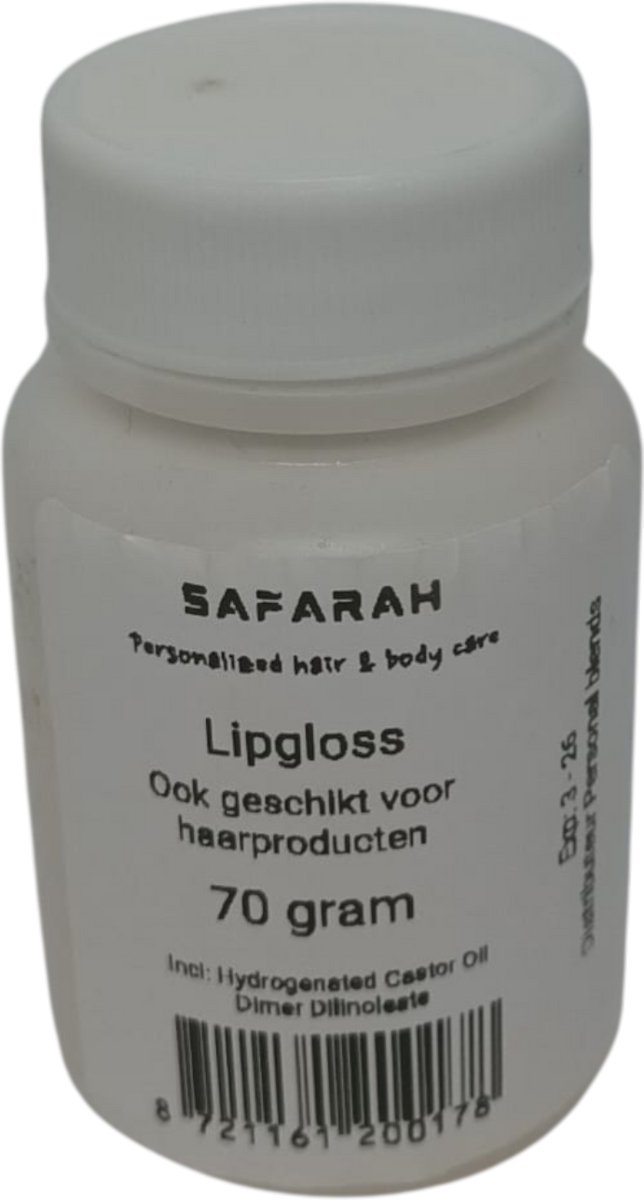 Safarah Blends Transparante Lipgloss Base – Perfect voor Zelf Lipgloss Maken 70 gram