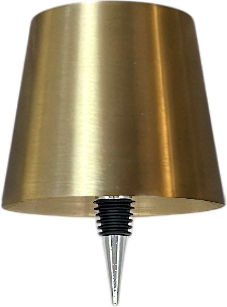 Draadloze Tafellamp – 3 Lichtkleuren – Grote batterij gaat 10 uur mee – Geborsteld Metaal – Goud – IP54 Spatwaterdicht – LED Fleslamp – Oplaadbaar – Touch bediening – Sfeerverlichting voor Binnen & Buiten