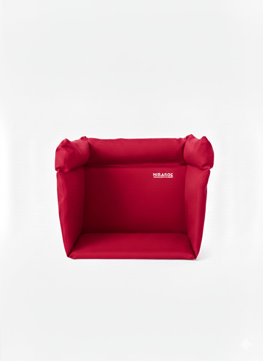 Nibaros Rood Comfort Zitkussen voor Urban Arrow Family & Family Next – Waterdicht, Afneembare Hoes, Extra Rug- en Nekondersteuning