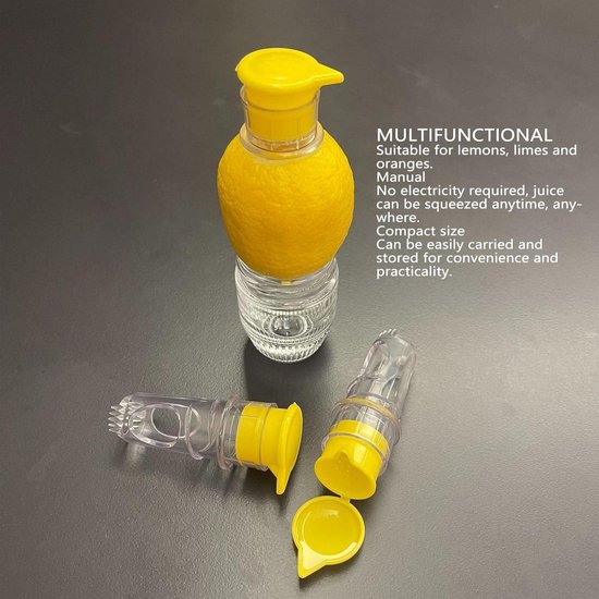 Handmatige Citruspers | Compacte Draagbare Pers voor Citrusvruchten | Arbeidsbesparende Fruitpers voor Sinaasappels, Citroenen en Limoenen - Set van 2 — afbeelding 3