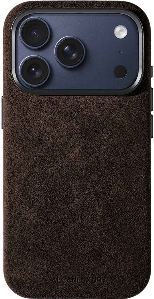 Alcanluxury Alcantara telefoonhoesje geschikt voor Apple iPhone 17 Pro - Chocolate Brown