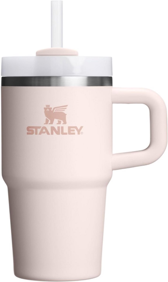STANLEY Quencher H2.0 Tumbler 20 oz – Roze Kwarts | RVS Drinkbeker met Handvat & Rietje | 3-Stand Flowstate Deksel | Reisbeker | Cup Holder Compatibel | Geïsoleerd & BPA-Vrij