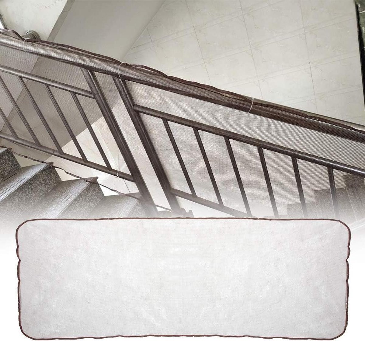 Balcony Safety Net - 2 Meter - Kinderen - Stuursel en Kribben - Veiligheidsnet - Koffiekleurig