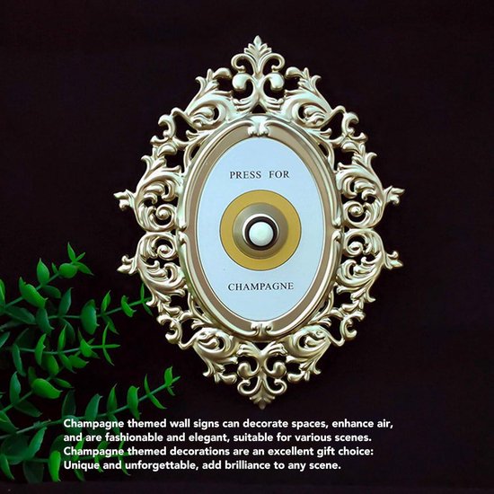 Champagne Drukknop Decoratieve Deurbel voor Tafels en Werkbladen met Retro Thema — afbeelding 4