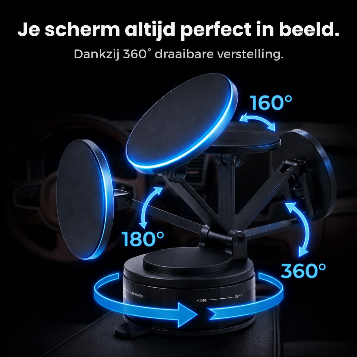 VeryGoods™ Magnetische Telefoonhouder Auto - Geschikt voor alle telefoons - Magneet Vacuüm GSM Houder - Telefoonhouder Zuignap Magnetisch - Smartphone Houder Dashboard - Auto Accessories – foto 7
