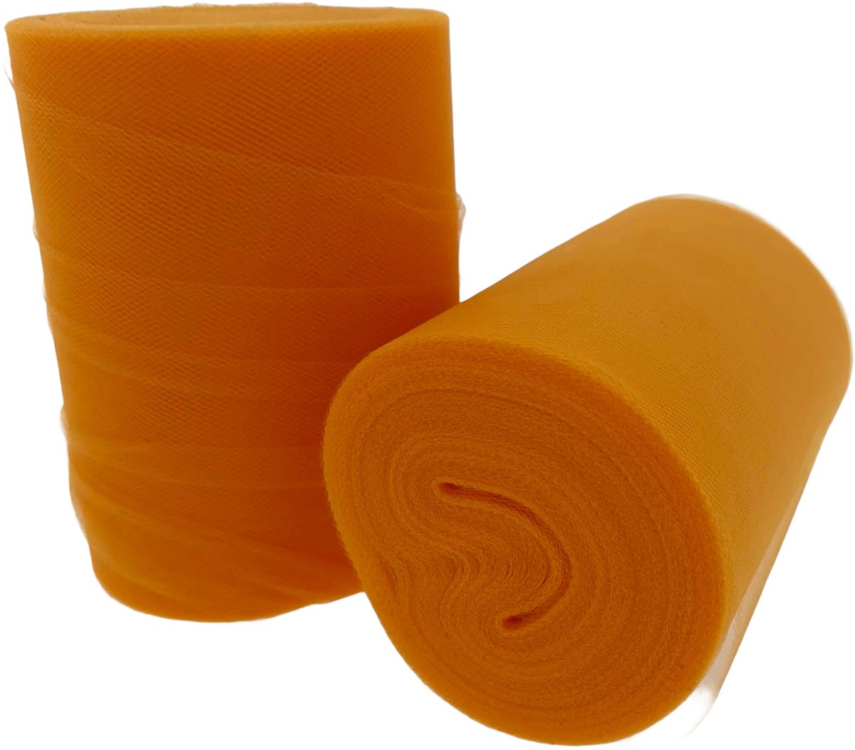 Neon oranje tule op rol - 91 meter