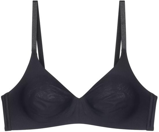 Zwarte Triumph Pure Micro N beha met beugelvrije cups en dunne schouderbandjes.