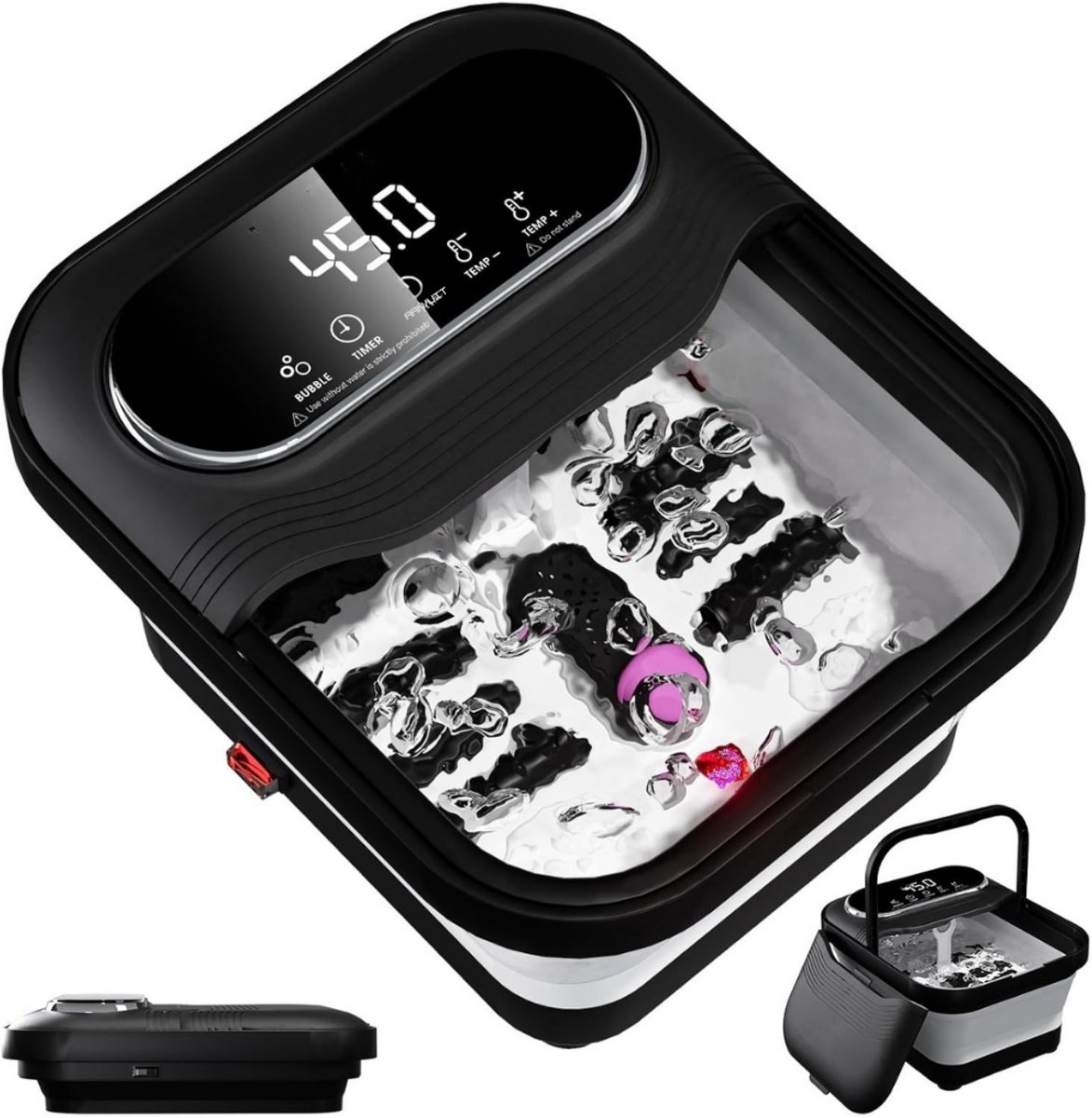 RWB® Voetenbad met Massage - Voetenbad - Voetmassagebad - Touchscreen - Zwart - 34cm x 14cm x 41cm