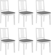 Eetkamerstoelen Wit set van 6 STUKS Hout / Eetkamer stoelen / Extra stoelen voor huiskamer / Dineerstoelen / Tafelstoelen / Barstoelen / Huiskamer stoelen