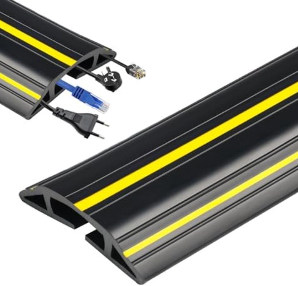 Imperatoris - Kabelbrug - Vloerkabelgoot - Kabelbeschermer voor Vloer - Voorkomt Struikelen - Polyvinylchloride - 1 Meter - Zwart