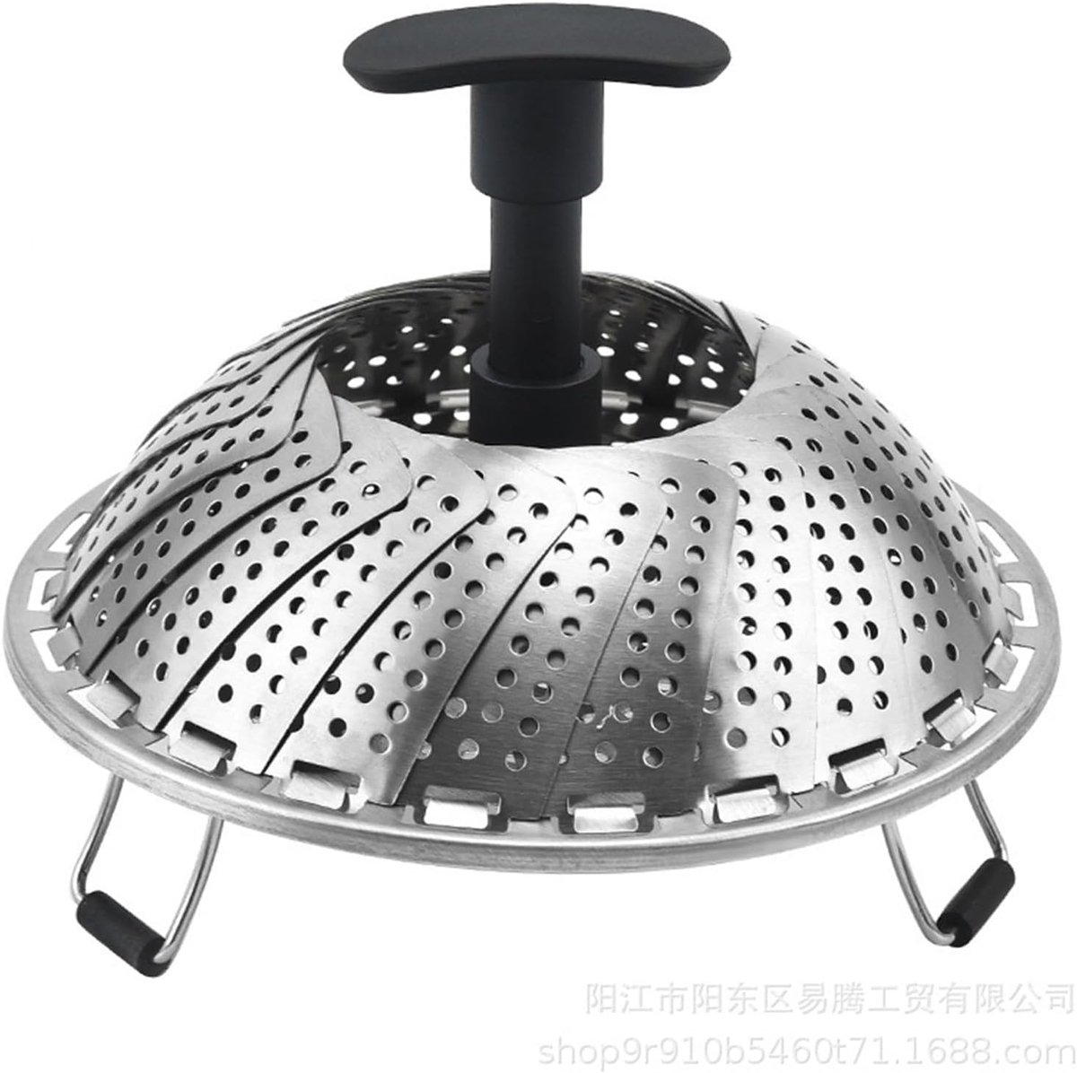 Stoommand Roestvrij Staal Inzetmand Keukengereedschap Gezond Koken Inklapbaar Telescopisch Handvat Opvouwbaar Ontwerp Zilverkleurig