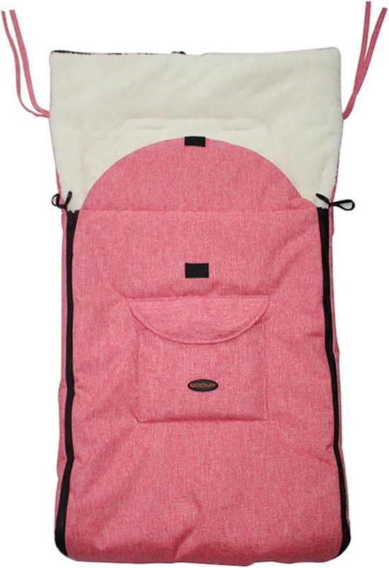 Kinderwagen Voetenzak - Warme Slaapzak - Winterse Uitjes - Pluche Voering - 93x43 cm - roze — afbeelding 4
