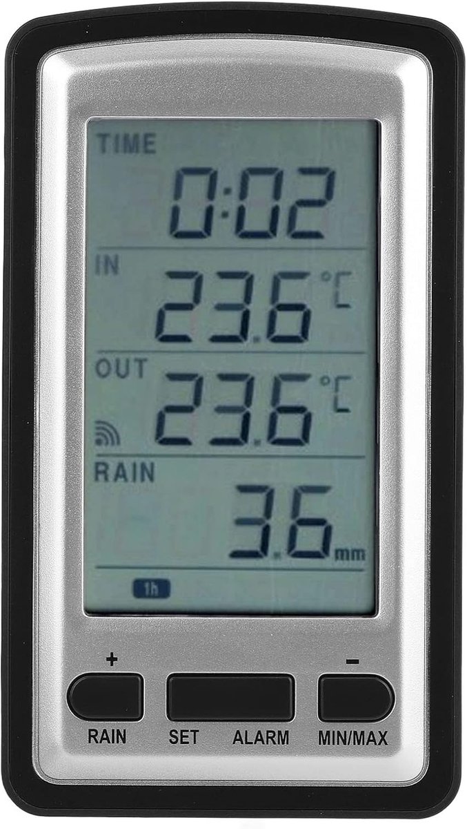 Draadloze Regenmeter - Weerstation Buiten - Tuin Meten - Binnentemperatuur Weergave - LCD Display - Wit