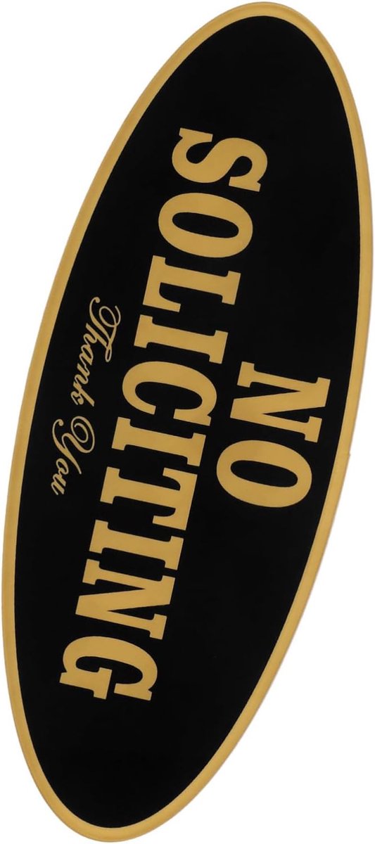 Geen Verkoper Bord - Acryl Sticker - Privacy Bescherming - Weerbestendig Ontwerp - 23x9cm - Goud