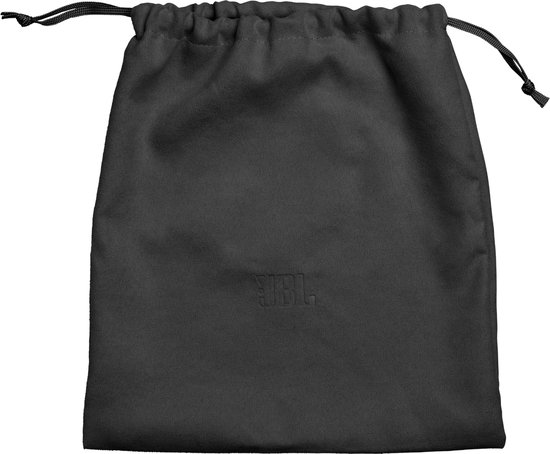 Zwarte JBL opbergtas met trekkoord.