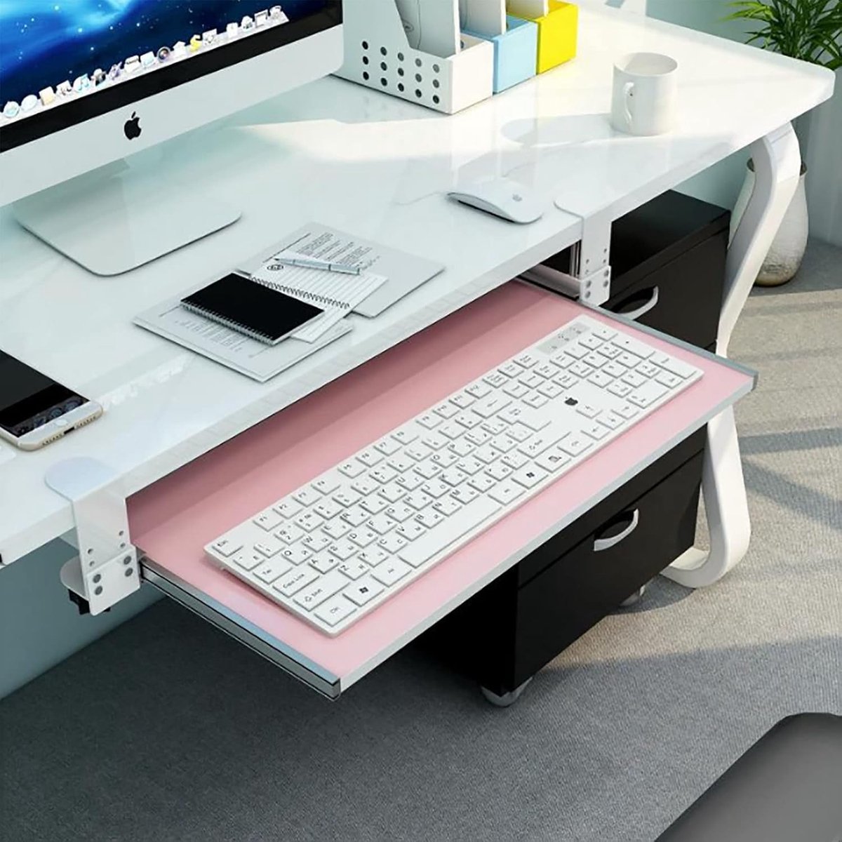 Bureau Verlengstuk - Lade Plateau - Ergonomisch Werken - Stabiele C-klem - 75cm - Hout