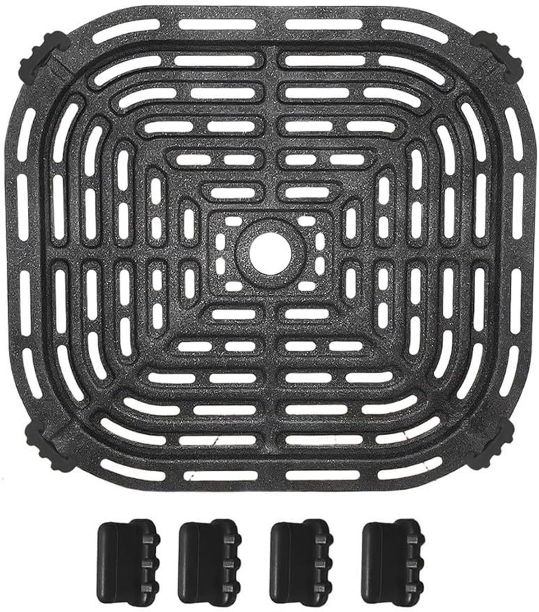 Airfryer Grillpan - Vervangingsrek Bakplaat - Gelijkmatig Koken - Dubbellaags Antiaanbak - 20 x 20 cm