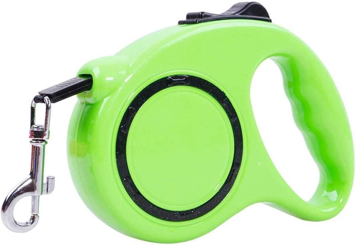 Oprolbare Hondenriem - Uitschuifbare Riem - Veilig Wandelen - Comfortabele Grip - 5 Meter Lengte - Groen