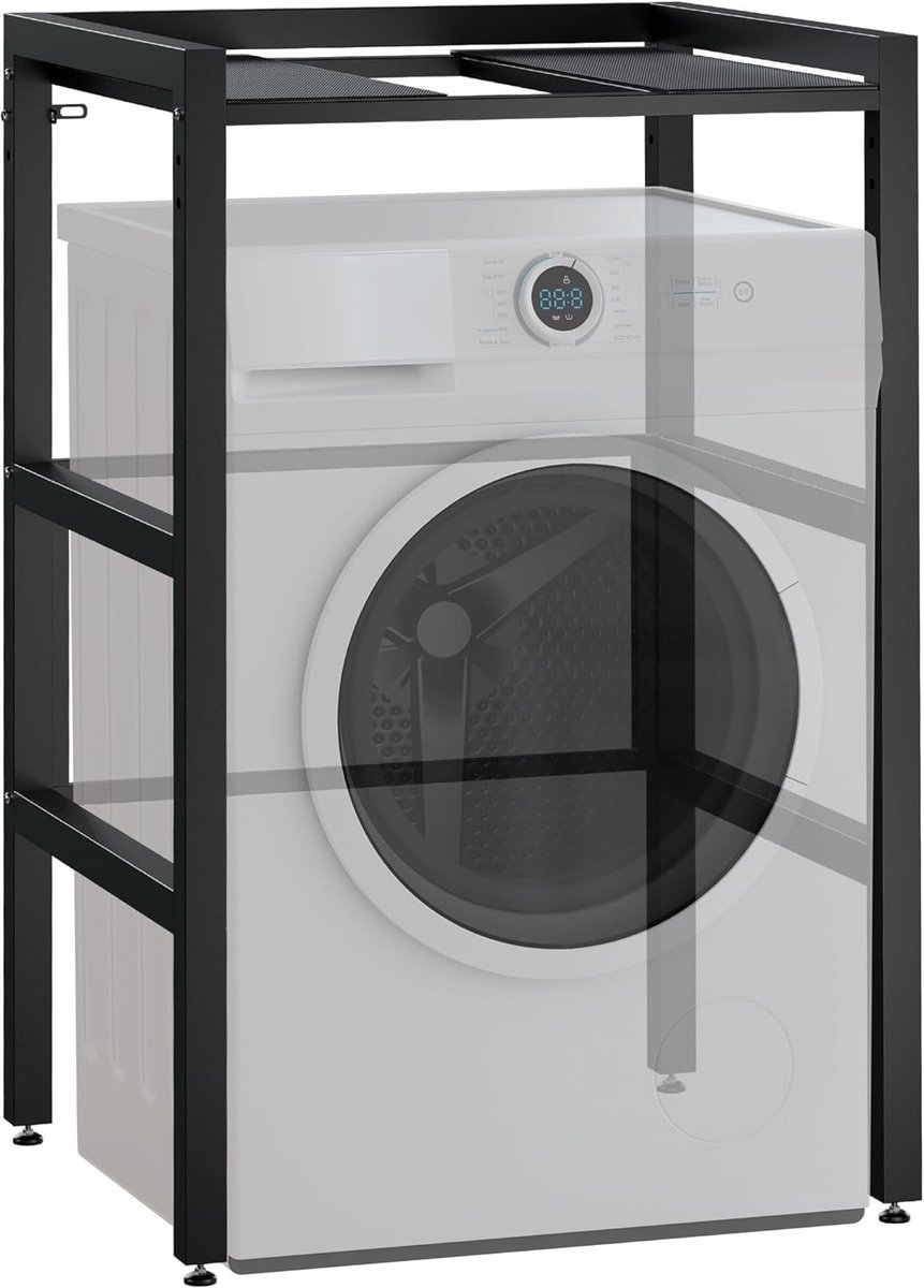 Wastoren Metaal - Apparatenrek - Ruimte Besparen - Verstelbare Hoogte - 73x60x110 cm - Zwart