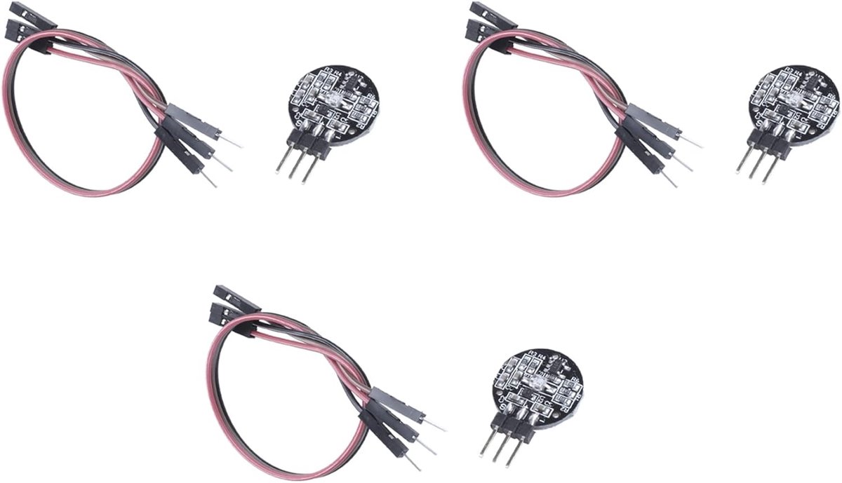 Hartslagmeters - Sensoren set - Sport tracking - Drie stuks - 16mm doorsnede - Zwart rood