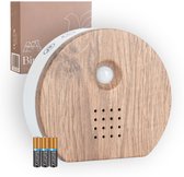 Maristo Era Vogelhuisje met Geluid - Met Bewegingssensor - Vogelgeluiden Huisje met Sensor - 9 Vogel en Natuurgeluiden Voor op Toilet - Bird in a Box - Incl. Batterijen en Plak Spijker - Donker eiken